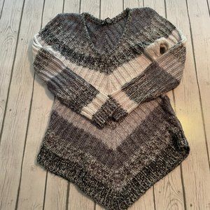 Ladies Gray V-Cut Sweater
